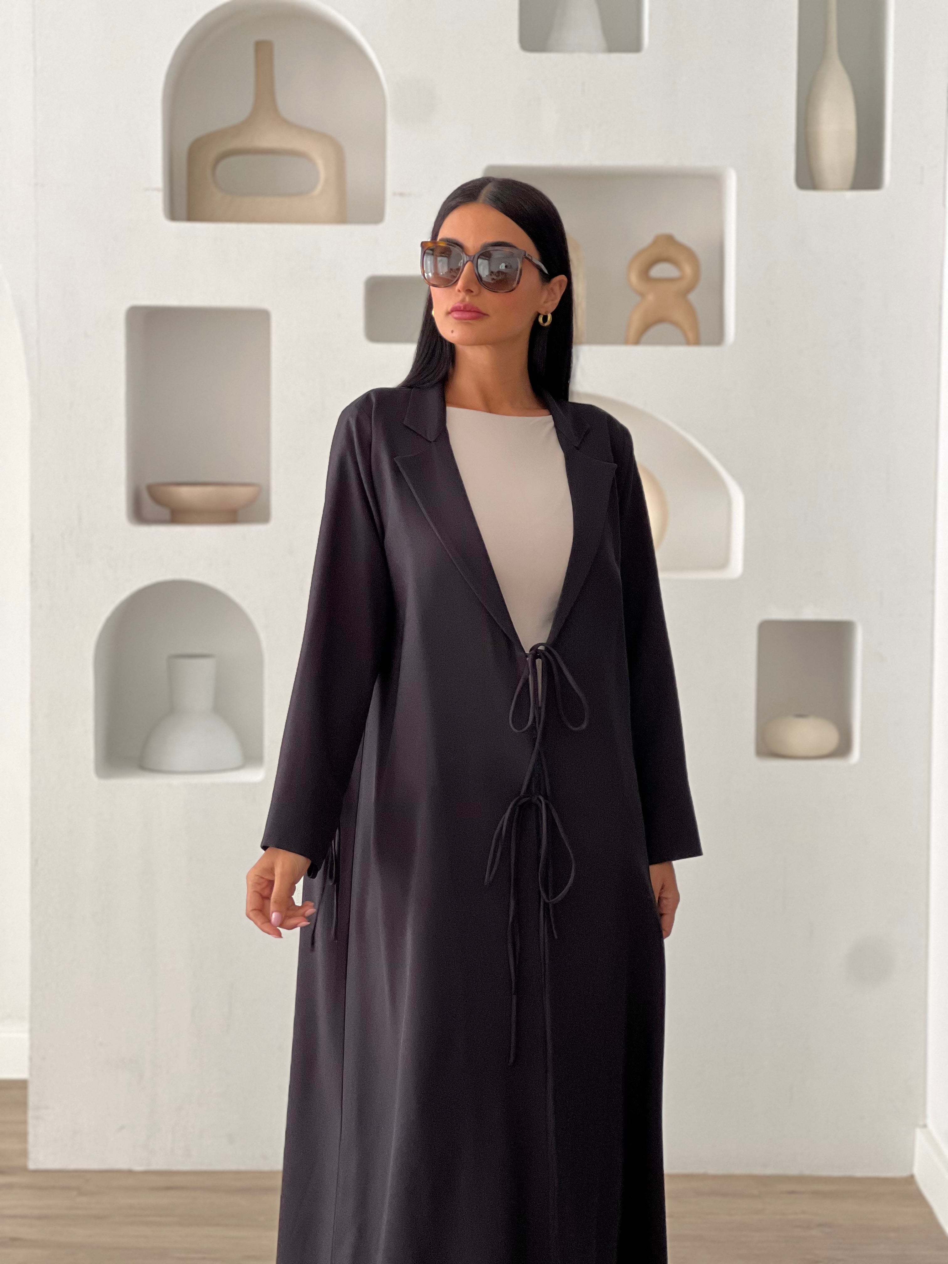 Linen Abaya Black