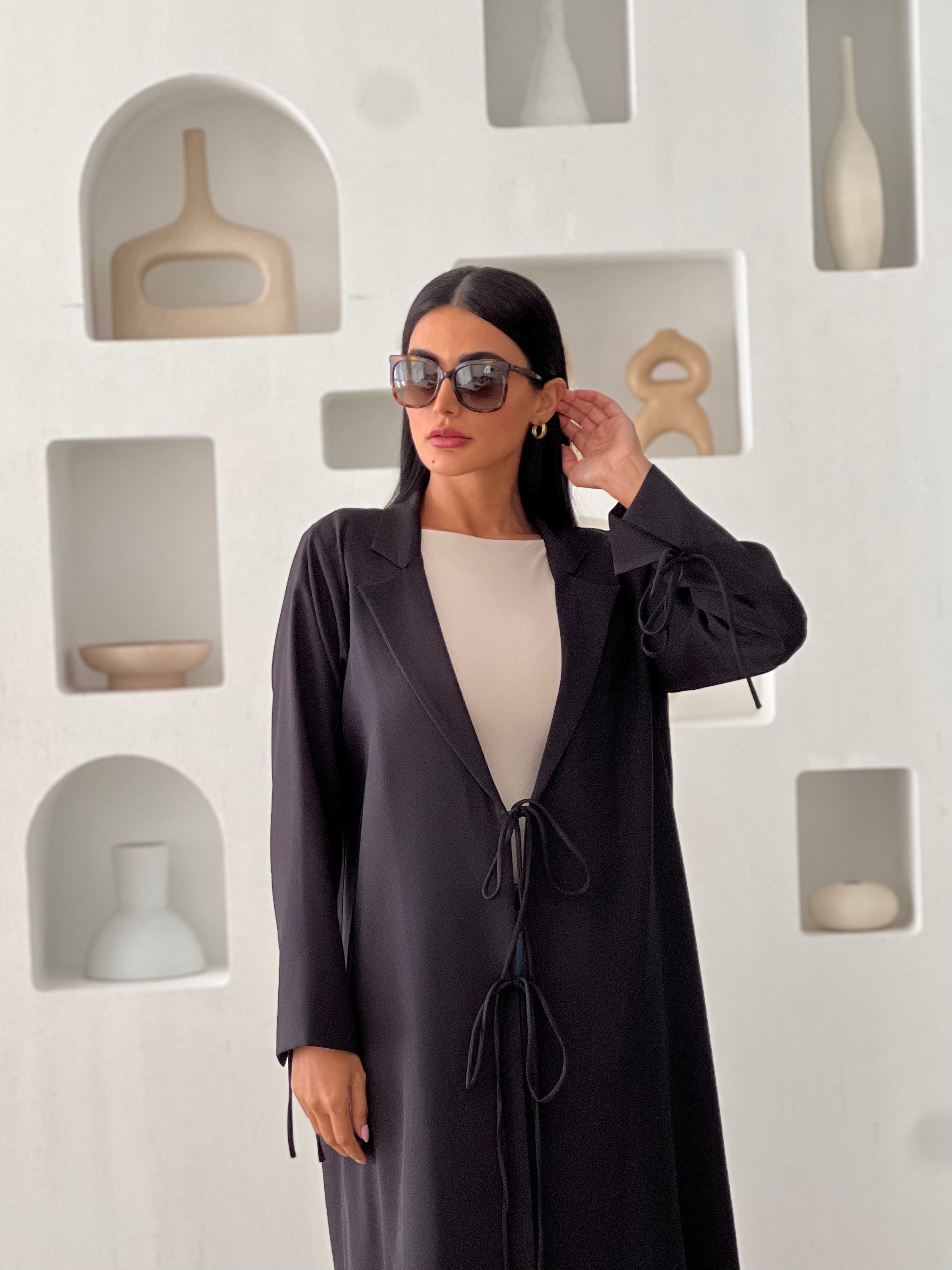 Linen Abaya Black