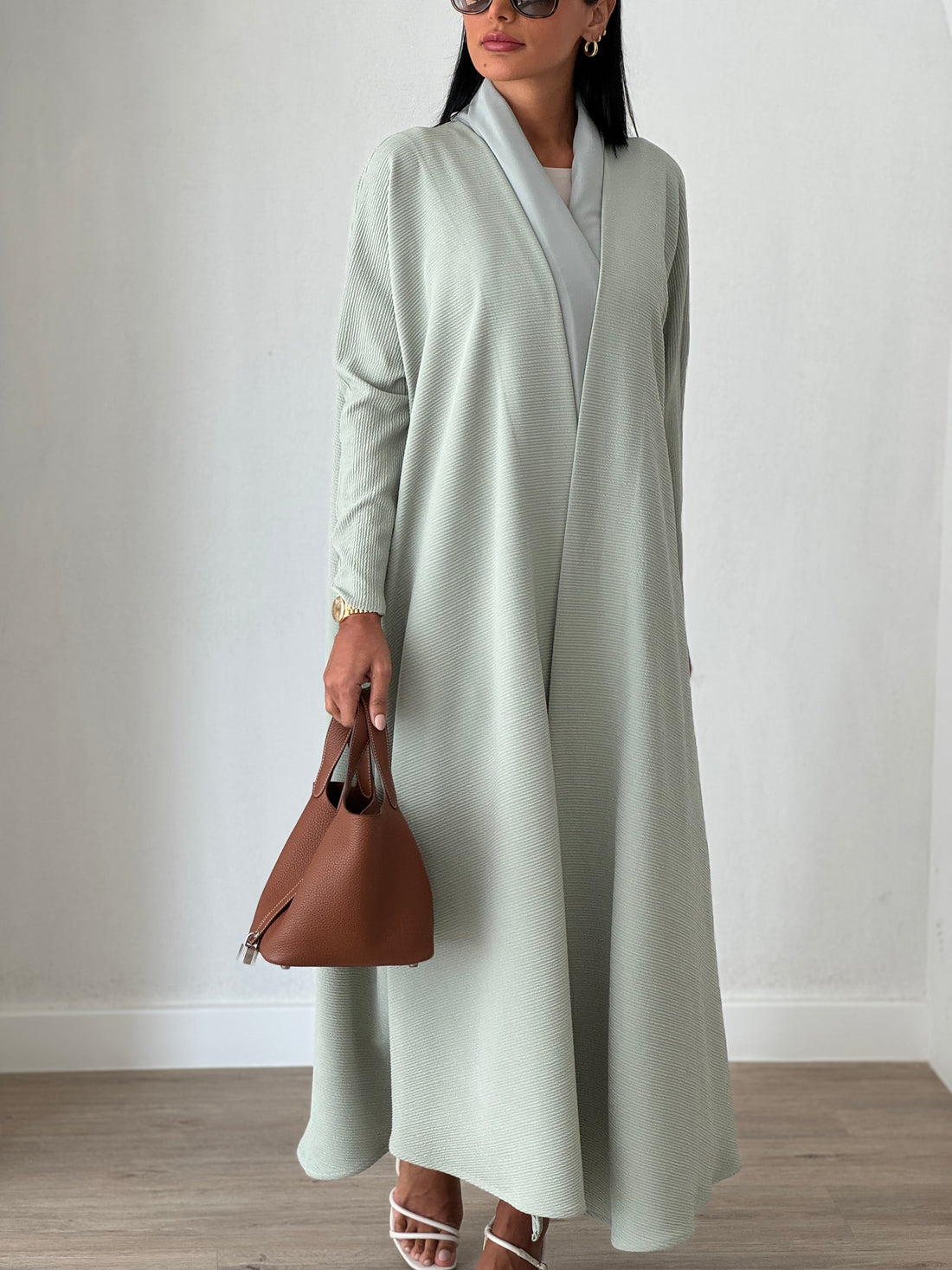 Cozy Pleated Abaya Mint