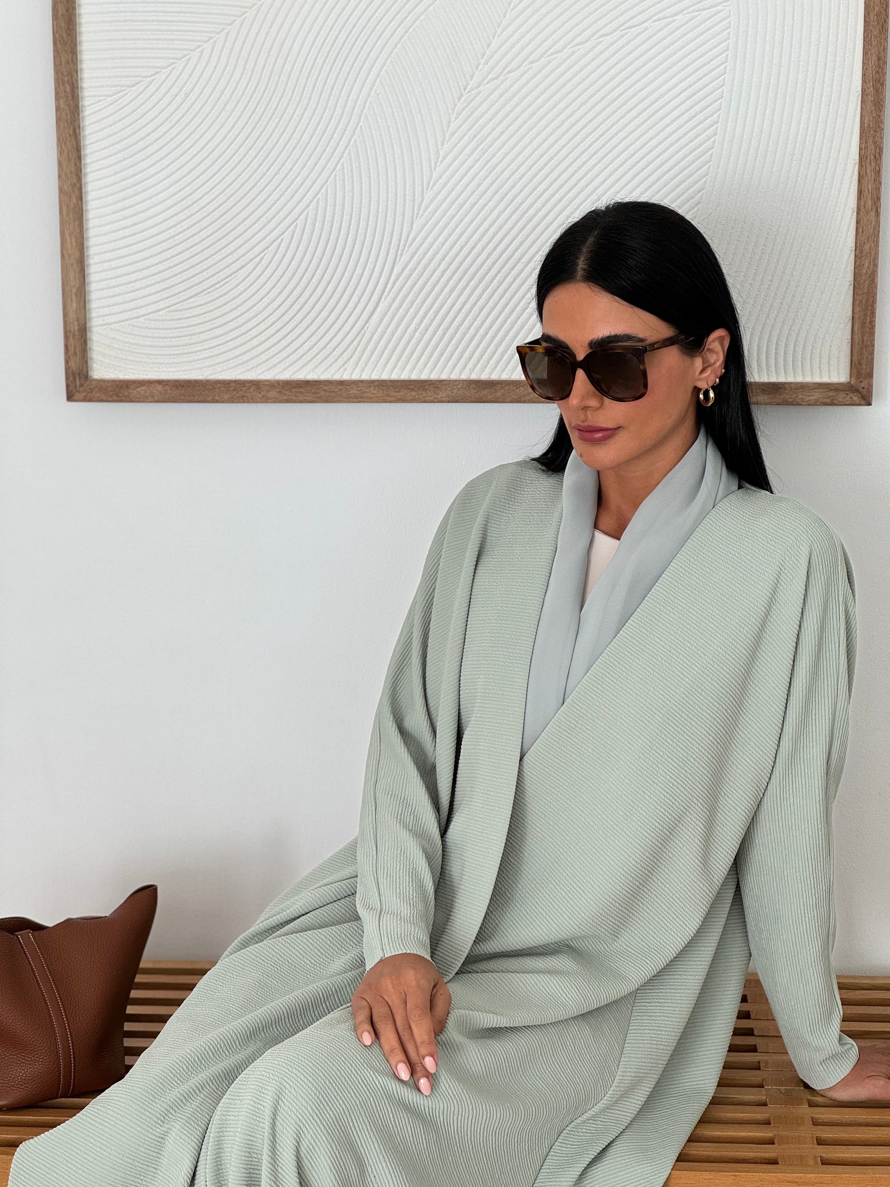 Cozy Pleated Abaya Mint