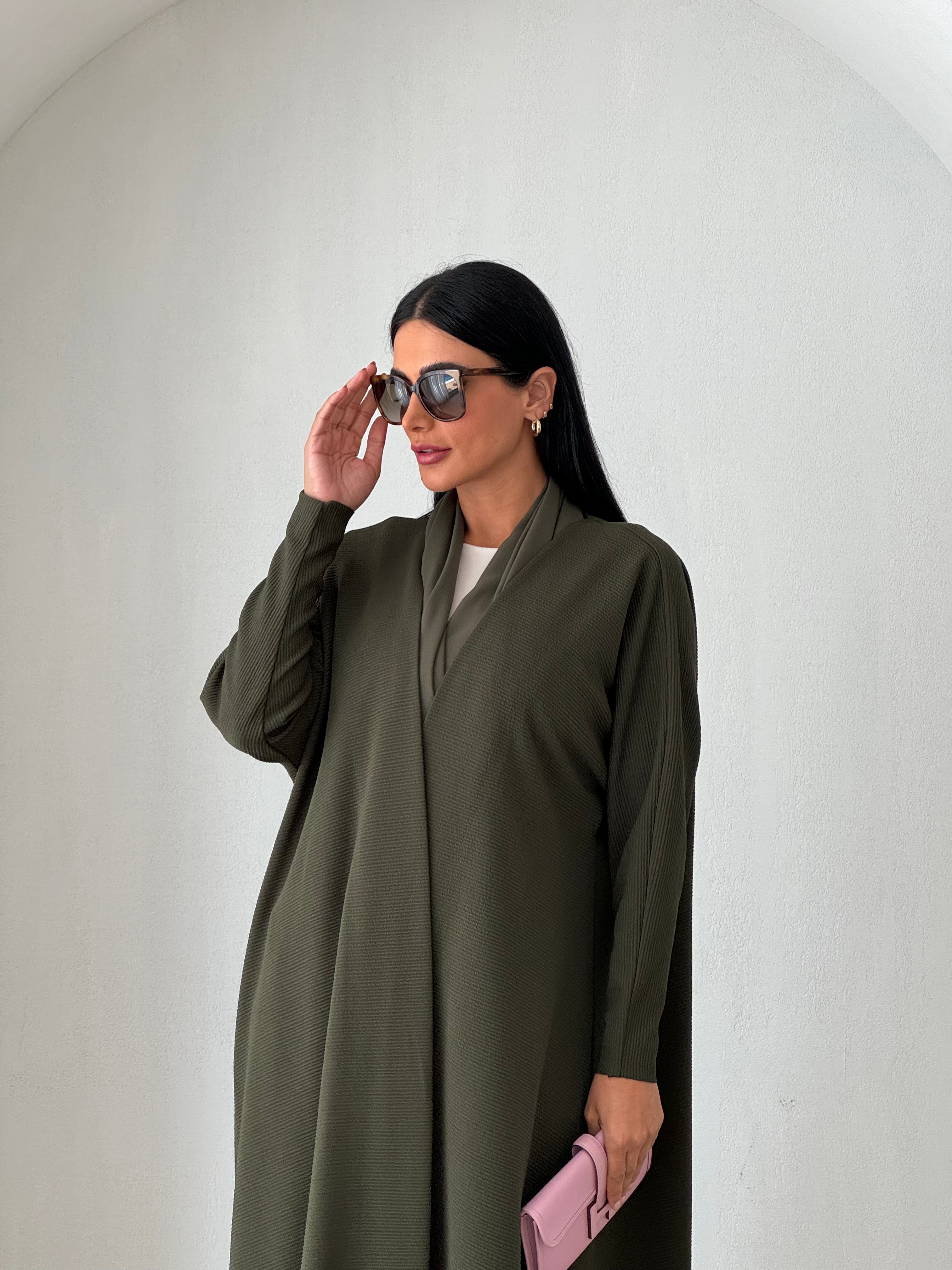 Cozy Pleated Abaya Olive