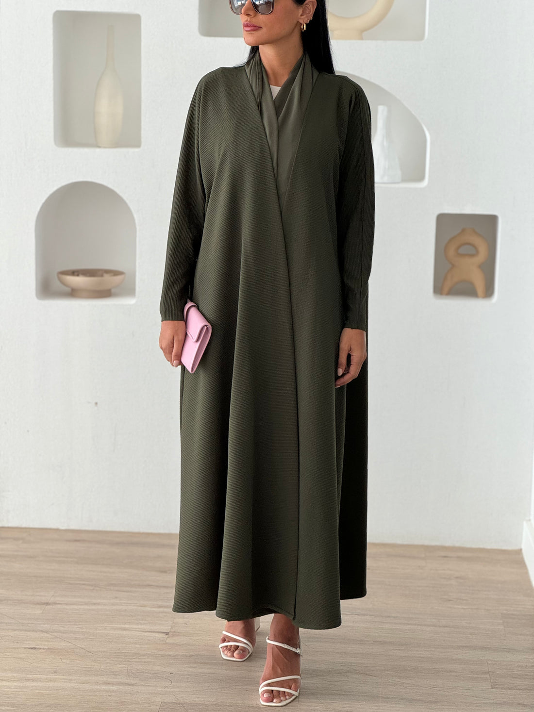 Cozy Pleated Abaya Olive
