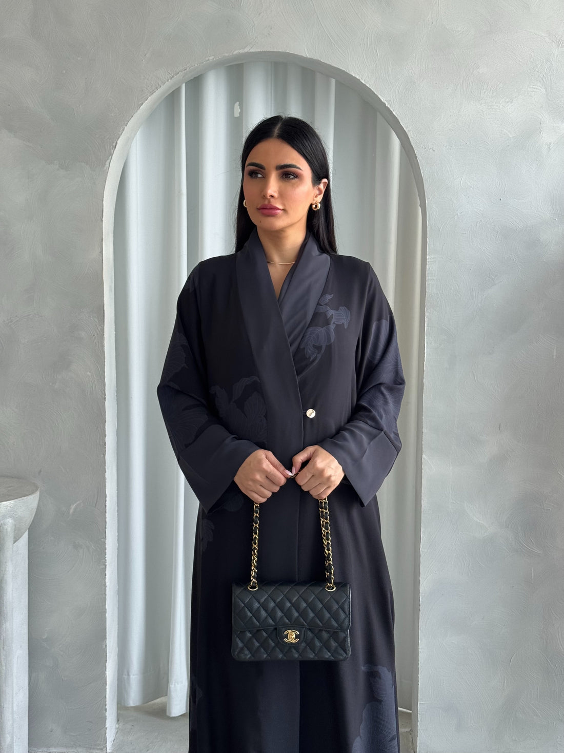 Maya Abaya Black Grey