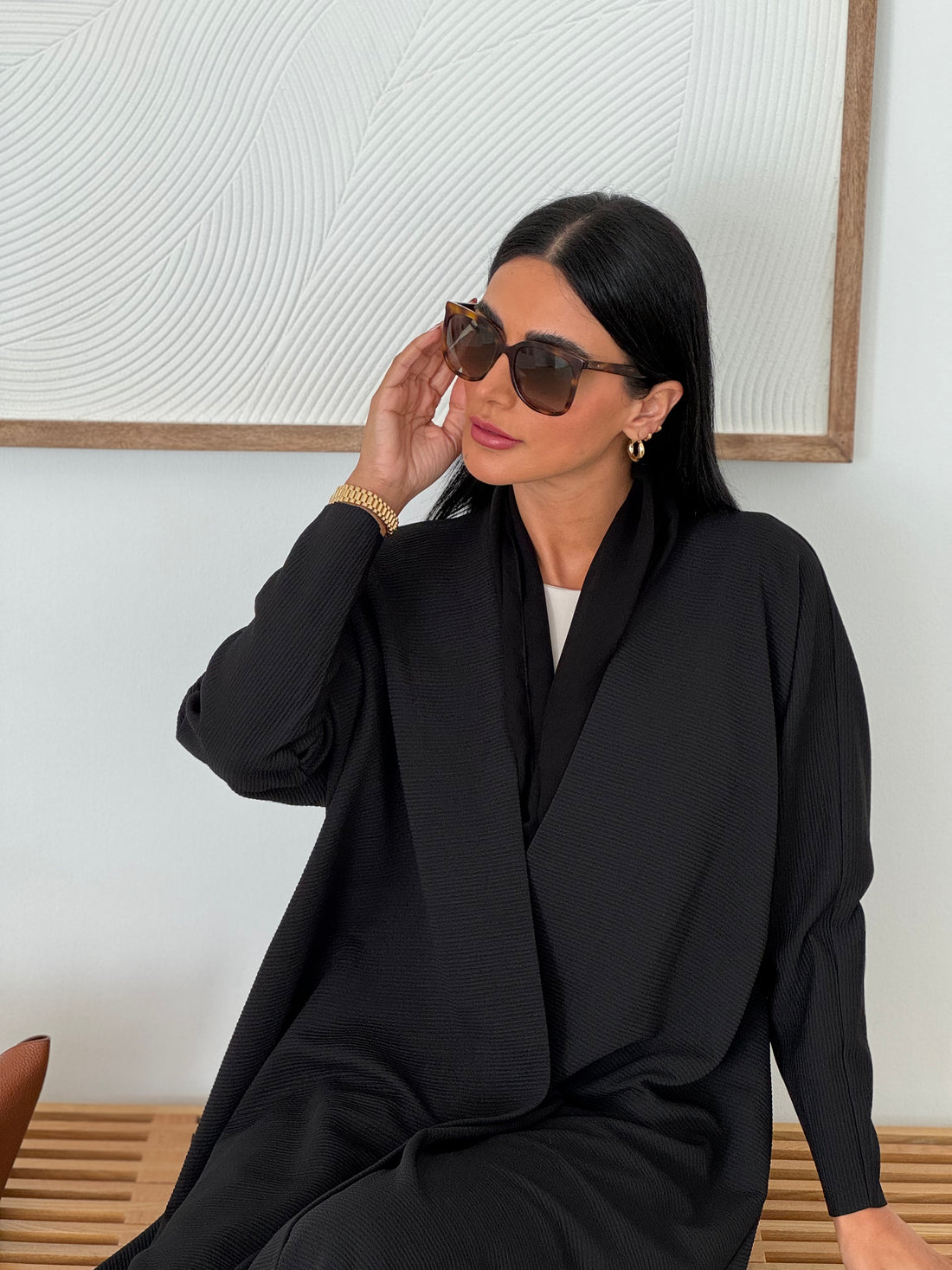 Cozy Pleated Abaya Black