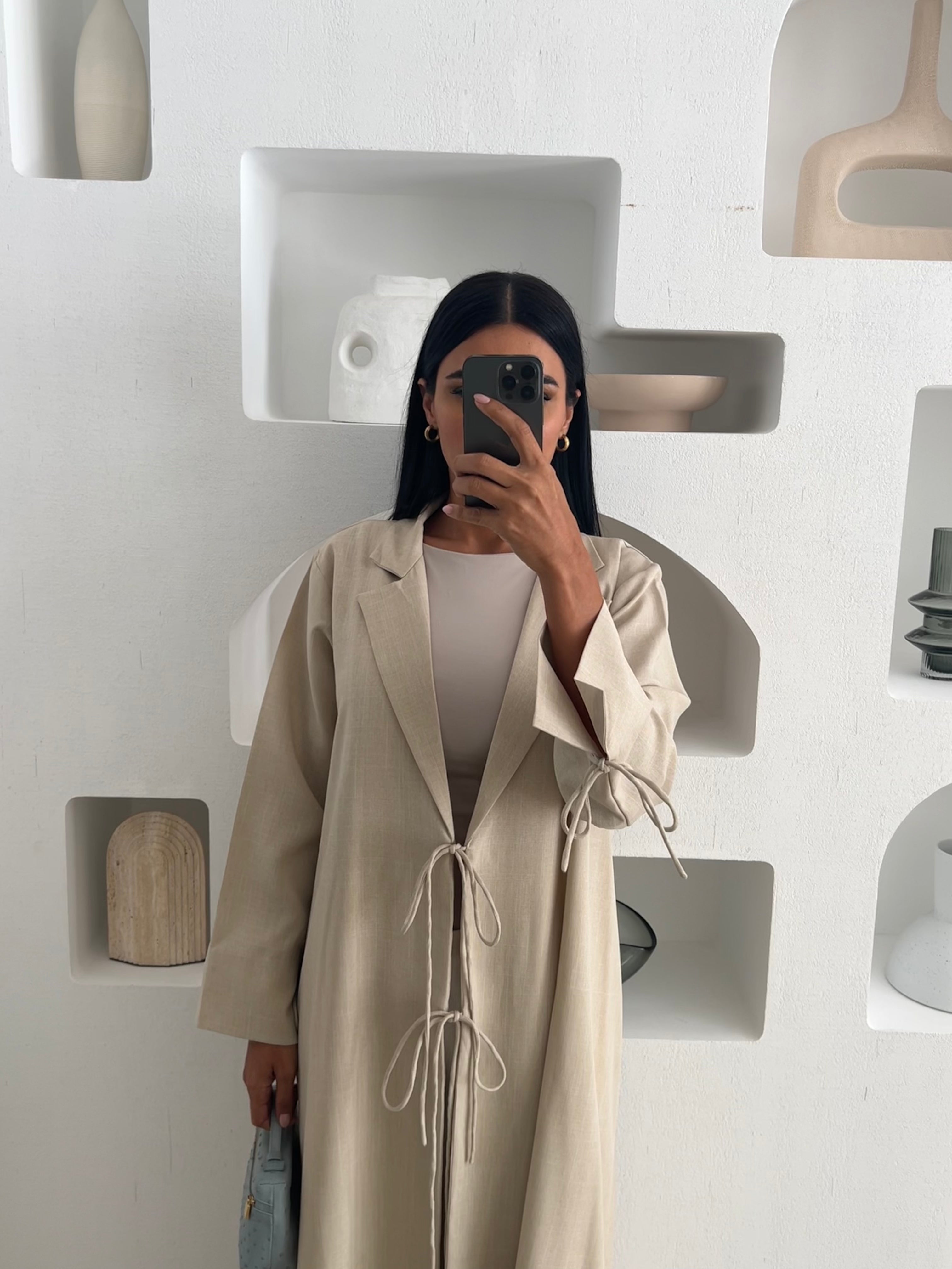 Linen Abaya Beige