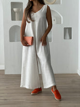 Linen Jumpsuit Set White