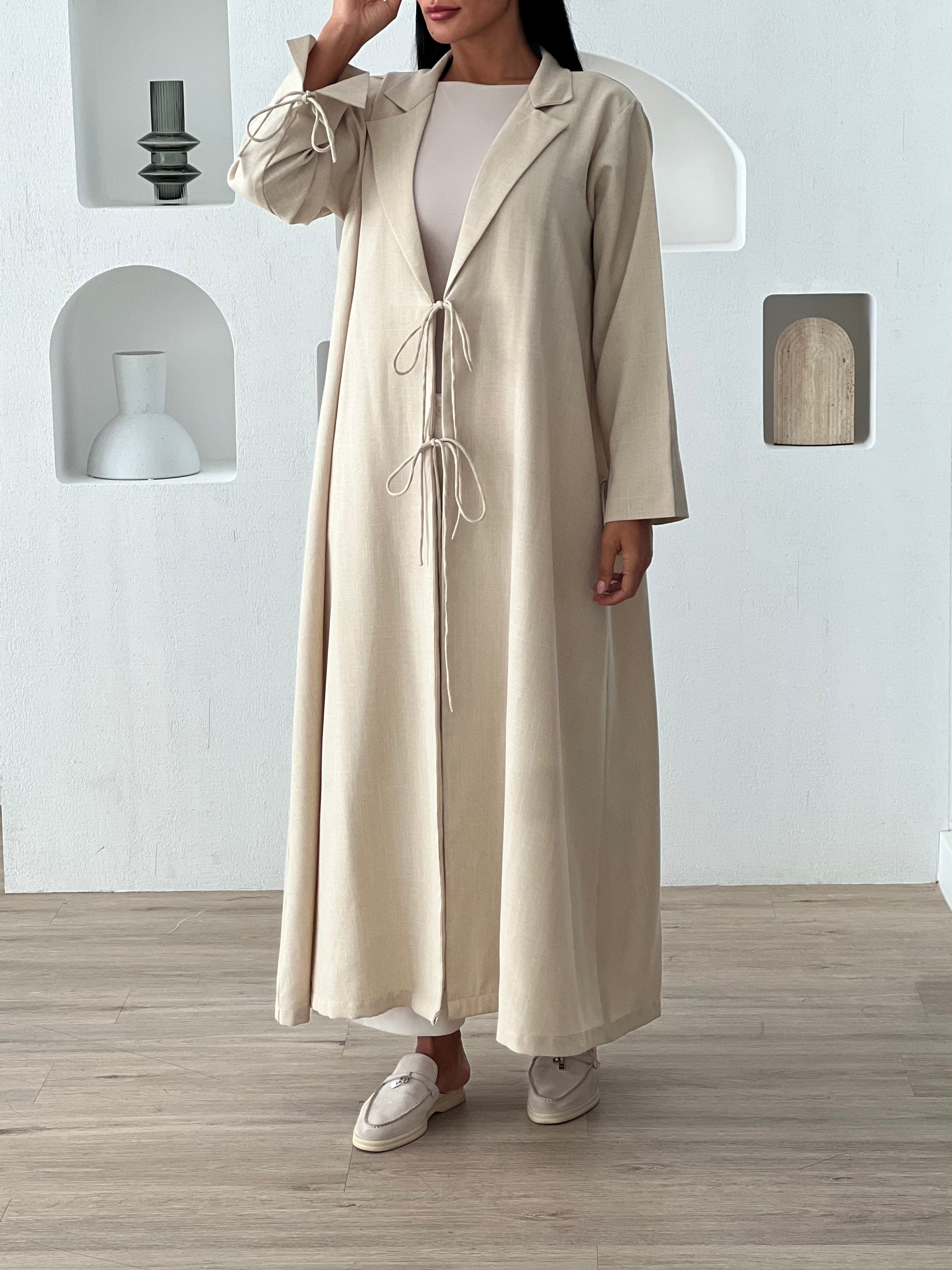 Linen Abaya Beige