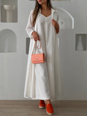 Open image in slideshow, Linen Jumpsuit Set White
