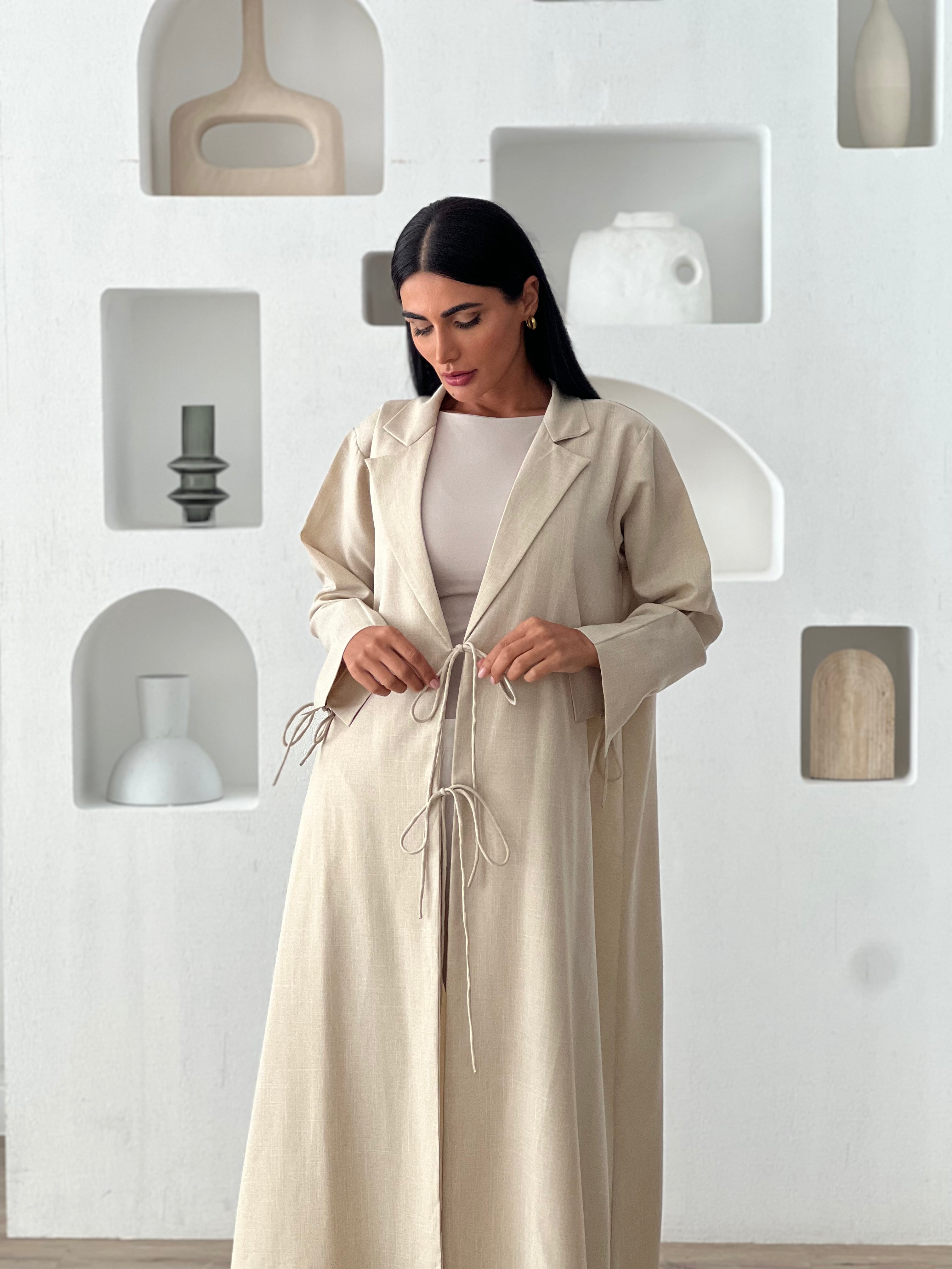 Linen Abaya Beige