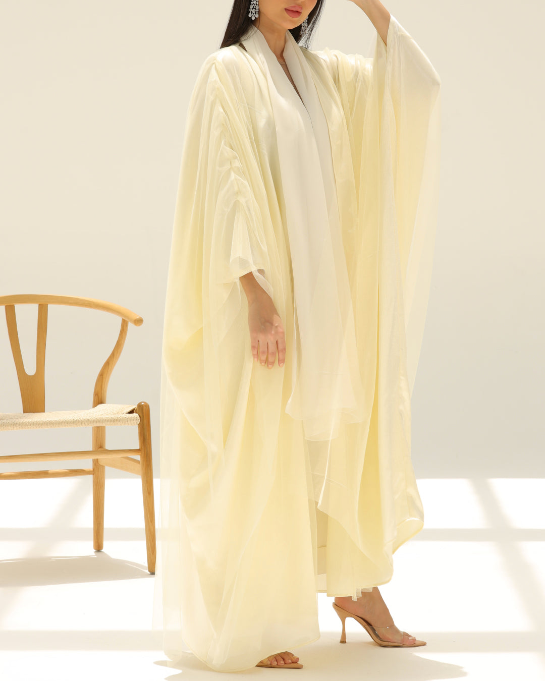 Cream Pearl Abaya