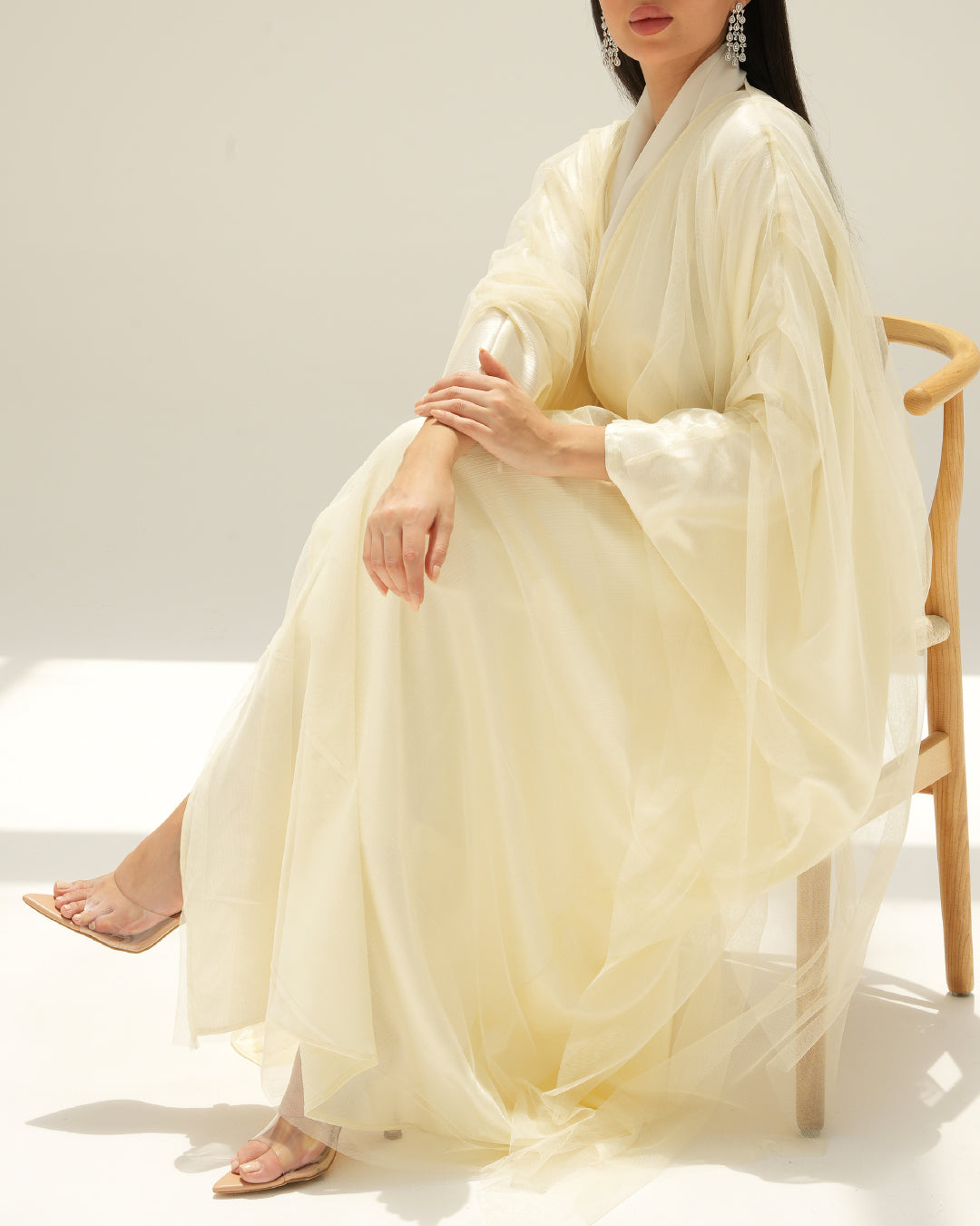 Cream Pearl Abaya