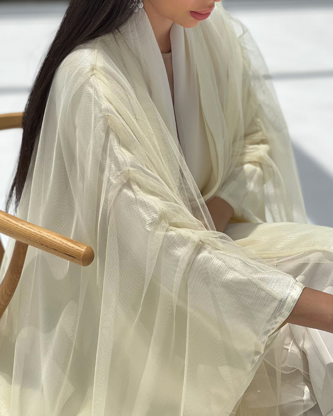 Cream Pearl Abaya