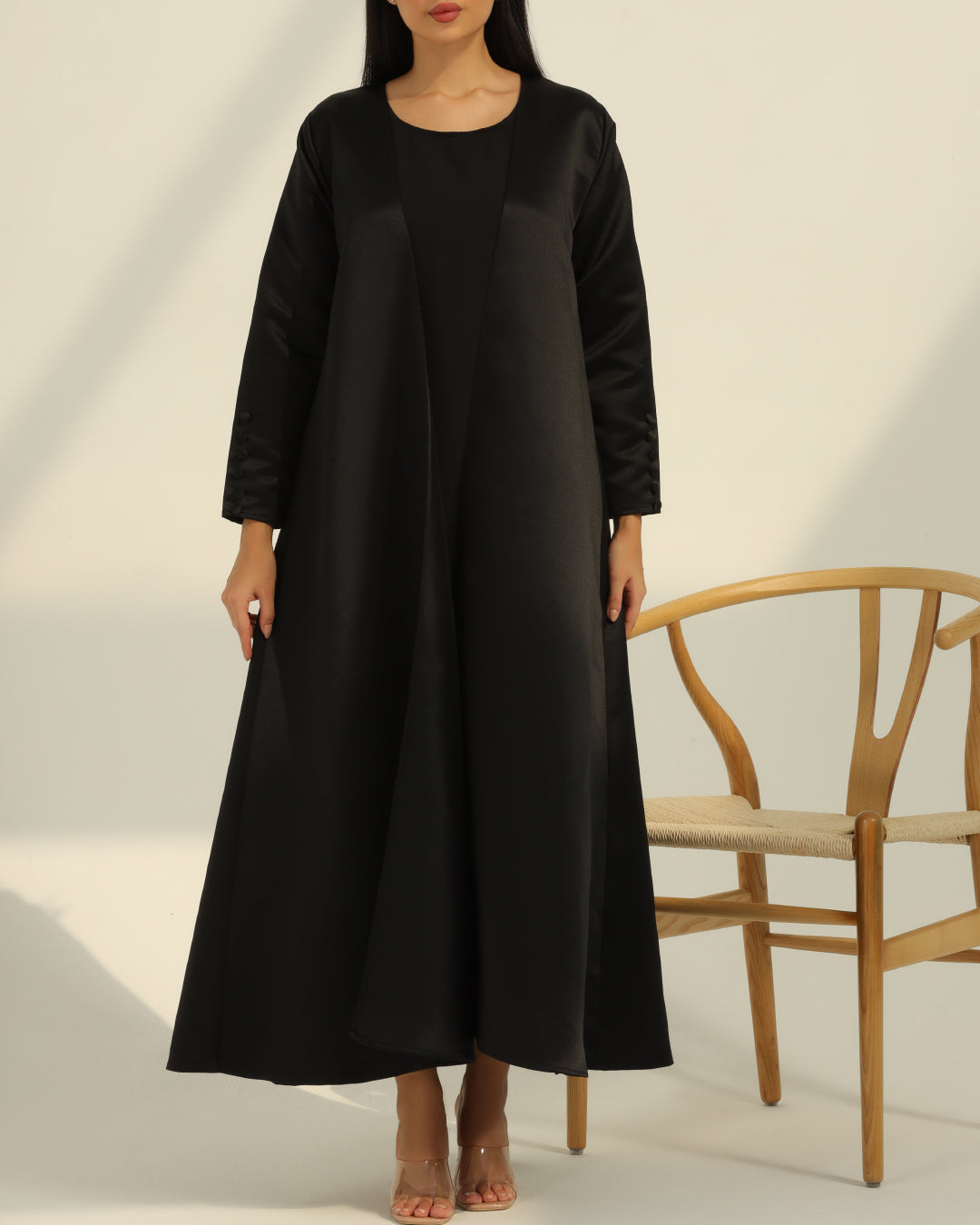 Crisp Black Abaya Set