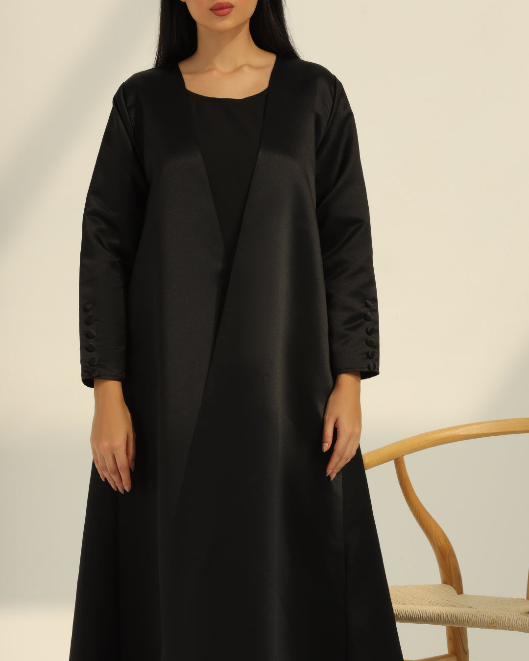 Crisp Black Abaya Set
