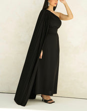 Pleated Black Off-shoulder Dress