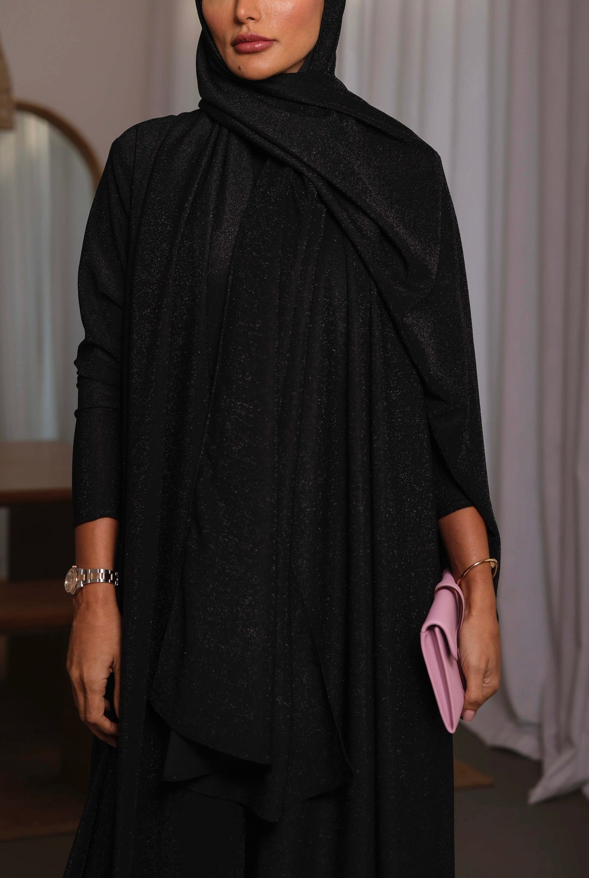 Sparkle Abaya Black