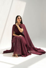 Metallic Cape Dress Maroon