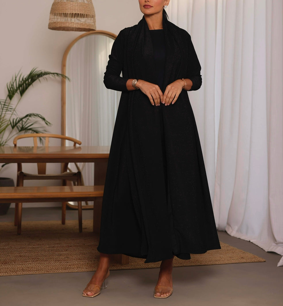Sparkle Abaya Black