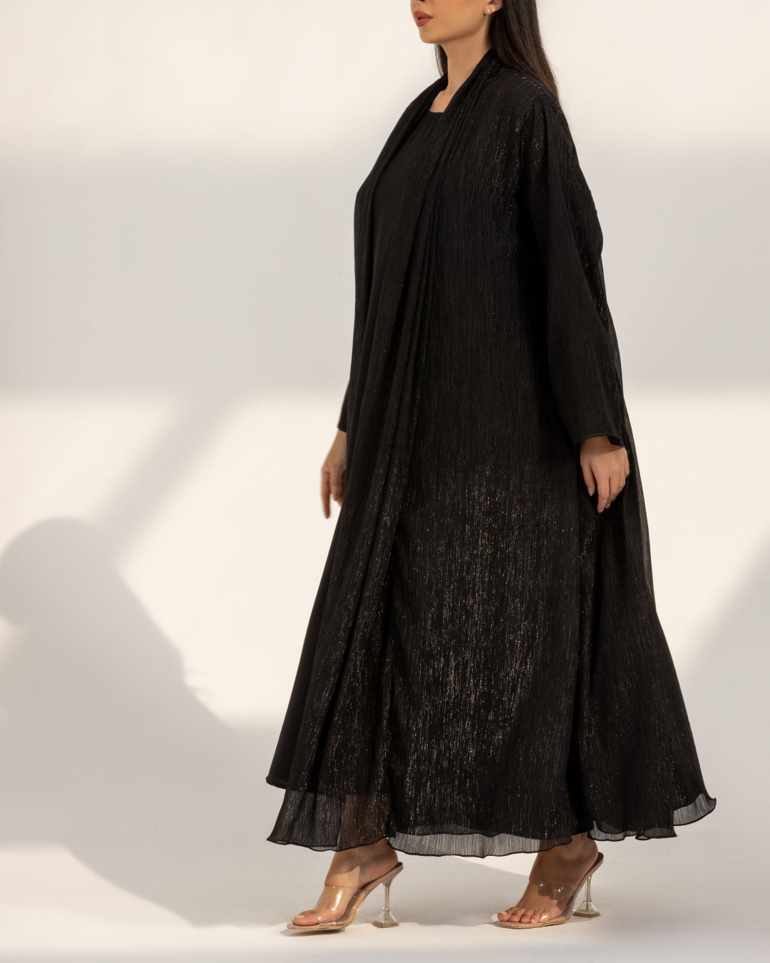 Metallic Black Abaya Set
