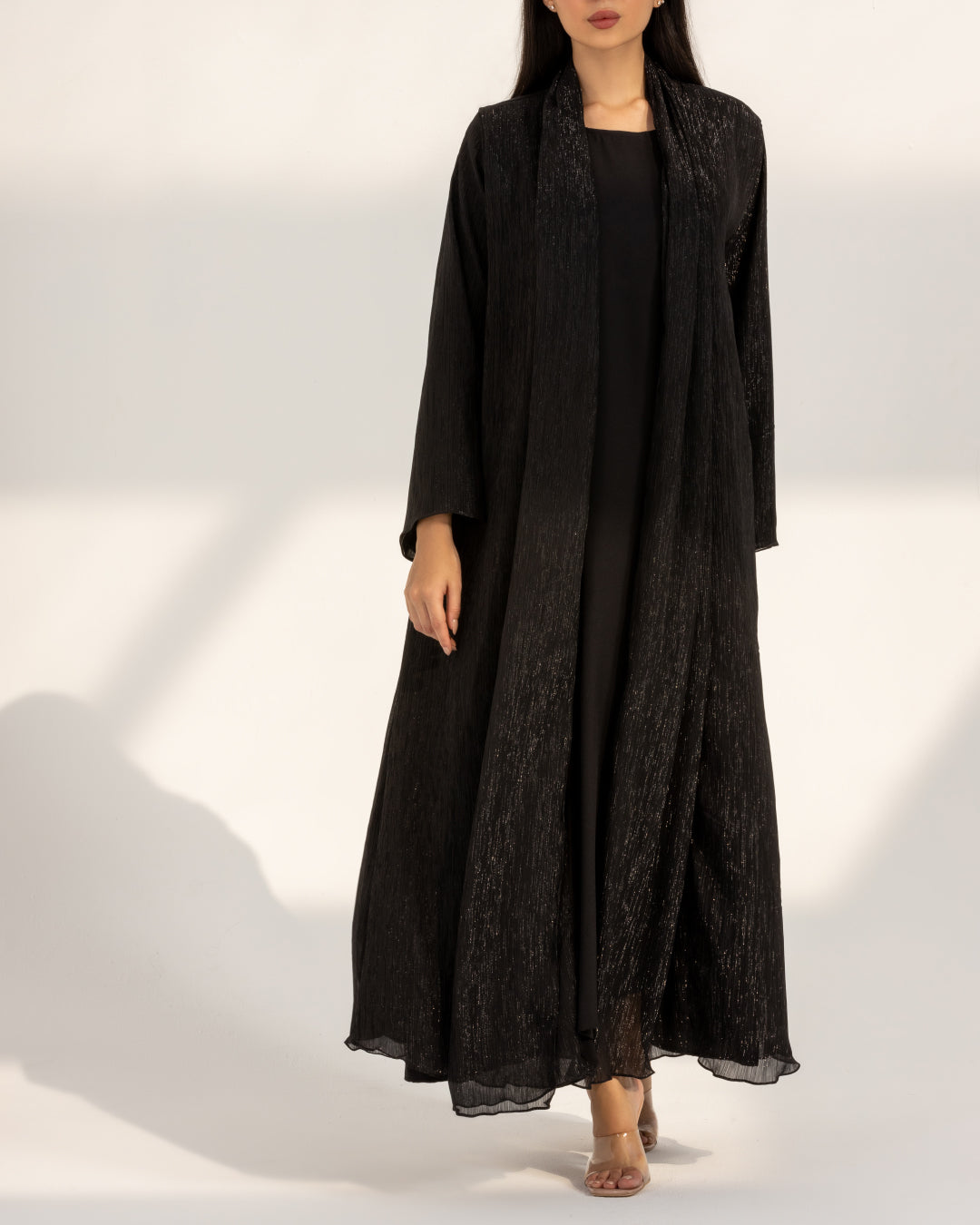 Metallic Black Abaya Set